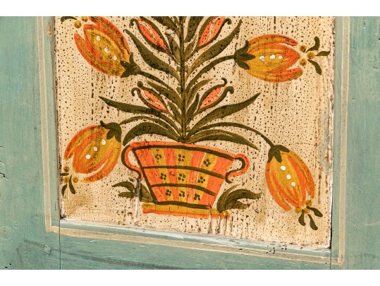 Vintage Hand Painted Pine Cabinet