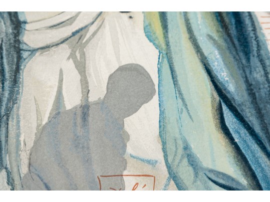 Salvador Dali (France, Spain, 1904-1989) Color Wood Engraving, Divine Comedy, Purgatory Canto 14