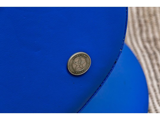 American Leather Decorator Blue Club Chair