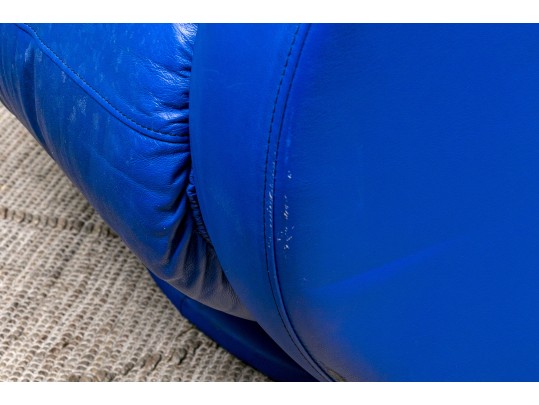 American Leather Decorator Blue Club Chair