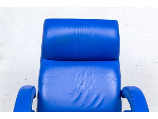 American Leather Decorator Blue Club Chair