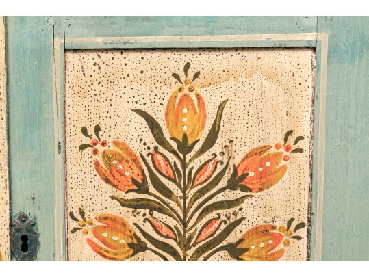 Vintage Hand Painted Pine Cabinet