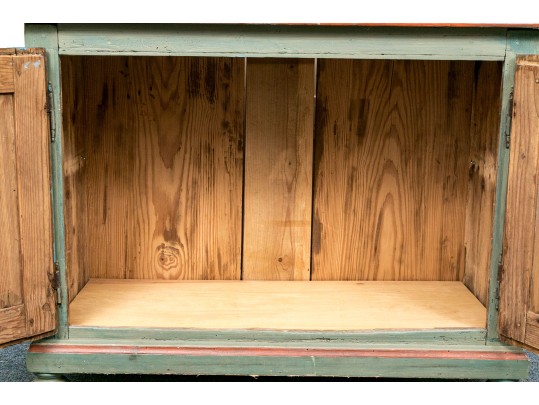 Vintage Hand Painted Pine Cabinet