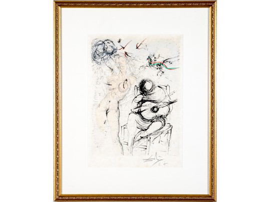 Salvador Dali  (Spain/France, 1904-1989) Signed Etching, Nude With Guitar From 