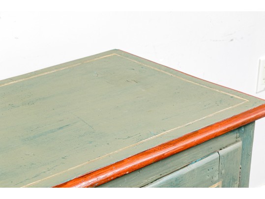 Vintage Hand Painted Pine Cabinet