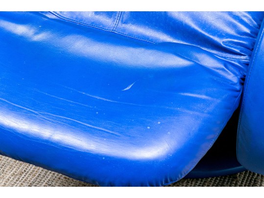 American Leather Decorator Blue Club Chair