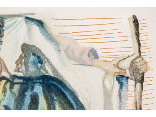 Salvador Dali (France, Spain, 1904-1989) Color Wood Engraving, Divine Comedy, Purgatory Canto 14