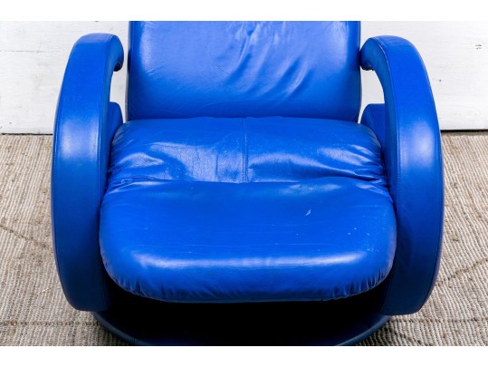 American Leather Decorator Blue Club Chair