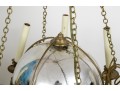 Antique Mercury Glass & Brass 8-Arm Chandelier