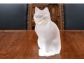 Charming French, Lalique Frosted Crystal Seated Cat