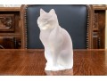 Charming French, Lalique Frosted Crystal Seated Cat