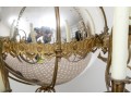 Antique Mercury Glass & Brass 8-Arm Chandelier