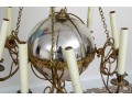 Antique Mercury Glass & Brass 8-Arm Chandelier