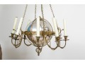 Antique Mercury Glass & Brass 8-Arm Chandelier