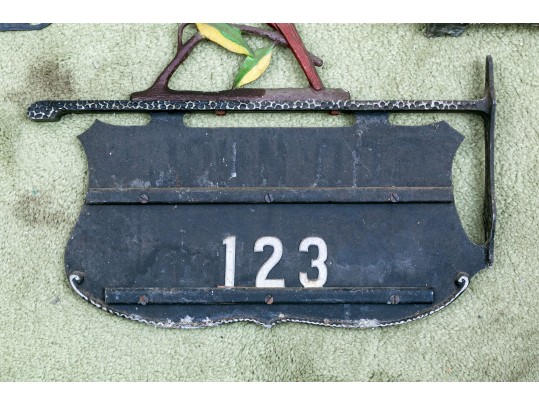 Three Cast Aluminum House Decorations