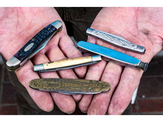 Collection Of 5 Antique / Vintage Pocket Knives