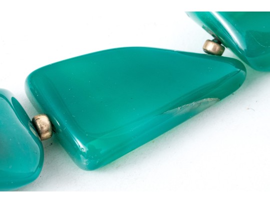 Collection Of Hard Stone Necklaces, Bracelet And Brooch