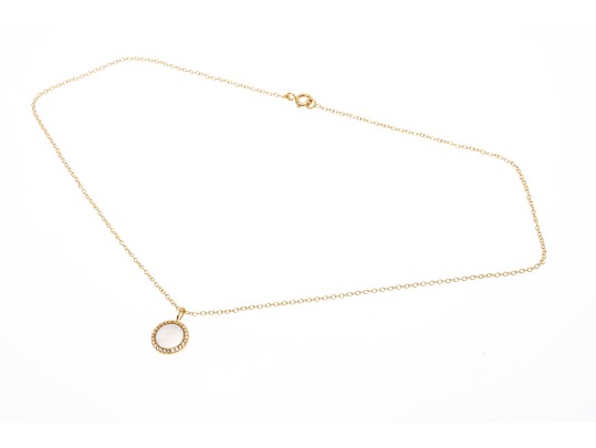 Sterling Necklace And Earrings Set With Mother Of Pearl And Topaz