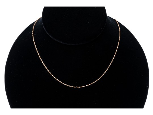 14K Rose Gold Chain With White Gold Beads