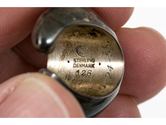 Georg Jensen Nanna Ditzel Striking Sterling Knife Edge Puffed Hoop Earrings