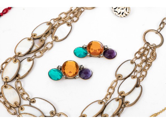 Extra Large Lot Of Colorful Costume Jewelry