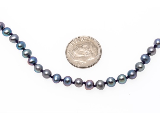 Cultured Grey Black Freshwater Pearl Simple 18