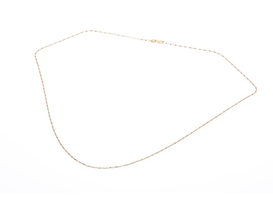 14K Rose Gold Chain With White Gold Beads