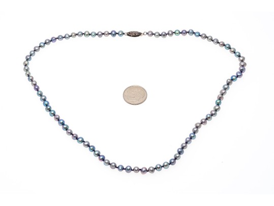 Cultured Grey Black Freshwater Pearl Simple 18