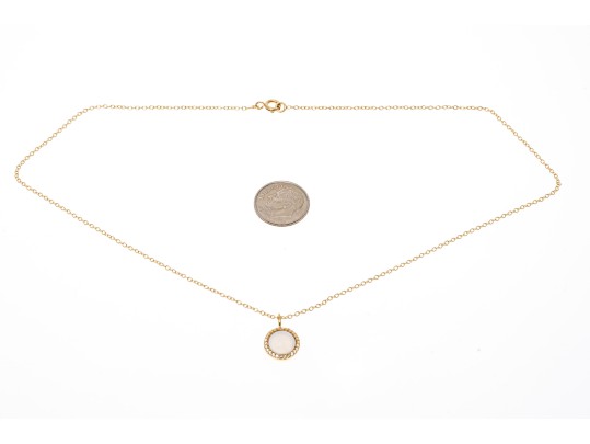 Sterling Necklace And Earrings Set With Mother Of Pearl And Topaz