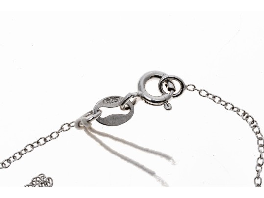 Charming Crowned Frog And Green Diamond Pendant With Sterling Chain Necklace