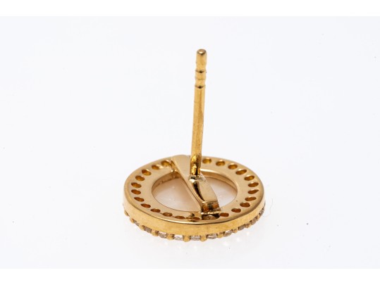 Sterling Necklace And Earrings Set With Mother Of Pearl And Topaz