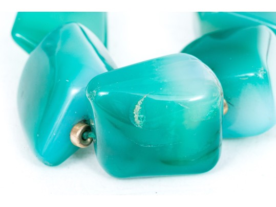 Collection Of Hard Stone Necklaces, Bracelet And Brooch