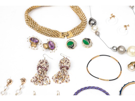 Extra Large Lot Of Colorful Costume Jewelry