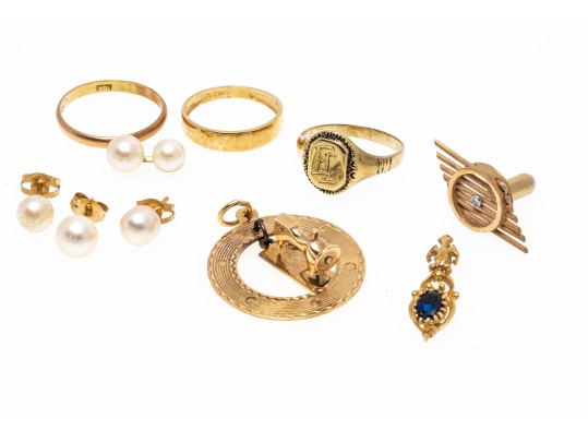 14K Yellow Gold Lot, 11.4 Dwt