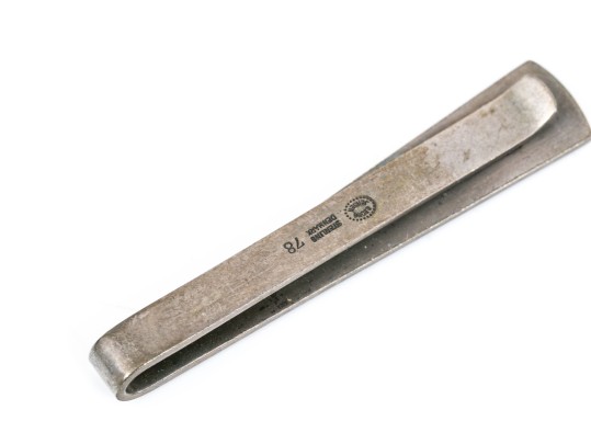 Georg Jensen Handsome Sterling Silver Wheat Motif Tie Bar, Pattern Number 78