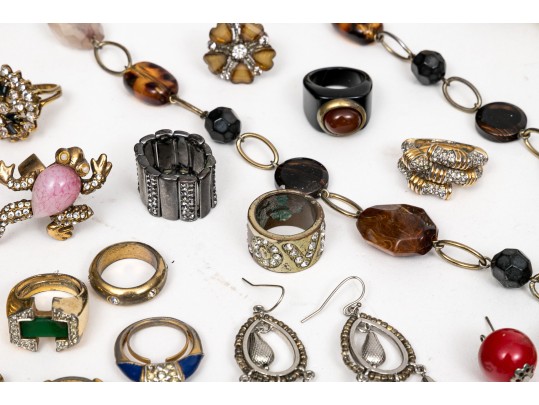 Extra Large Lot Of Colorful Costume Jewelry