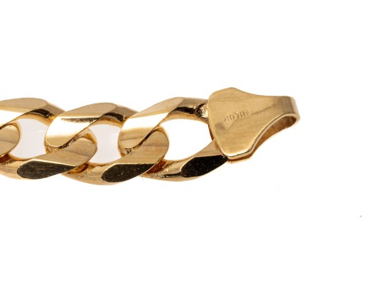 14k Yellow Gold Classic Chunky Figaro Style Link Bracelet