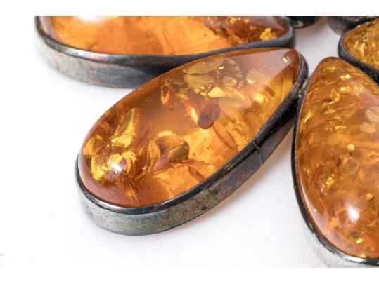 Collection Of Hard Stone Necklaces, Bracelet And Brooch