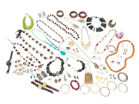 Extra Large Lot Of Colorful Costume Jewelry