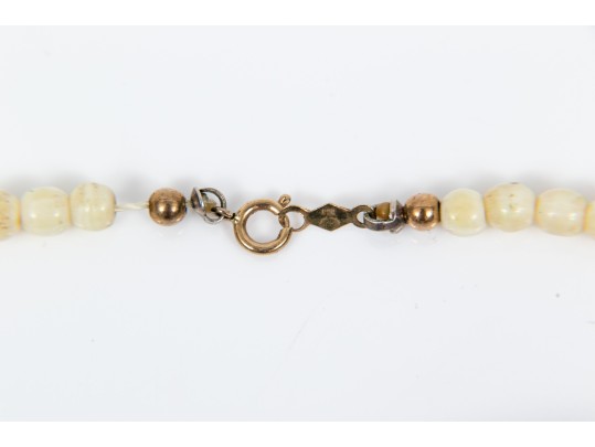 Lot Of Three Blue And Tan Jewelry Pieces, Including Two Cord Bracelets And A Beaded Necklace