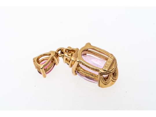 14K Yellow Gold Kunzite, Diamond And Tourmaline Pendant