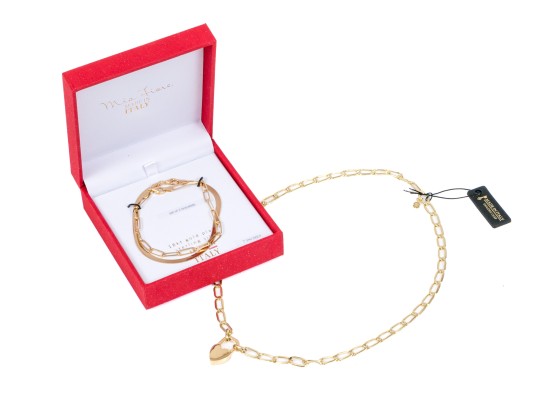 Lot Of Three Sterling Silver Vermeil Jewelry Pieces, Including A Necklace And Two Bracelets