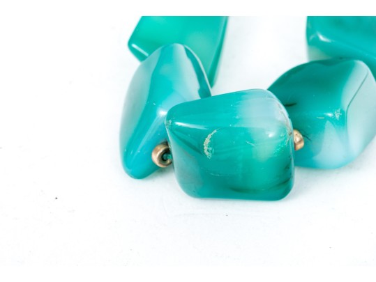 Collection Of Hard Stone Necklaces, Bracelet And Brooch