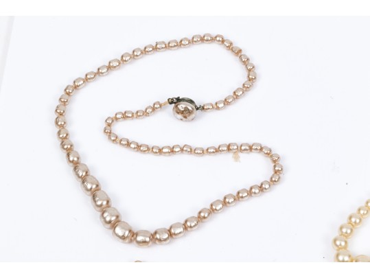 Collection Of Four Vintage Pearl Necklaces