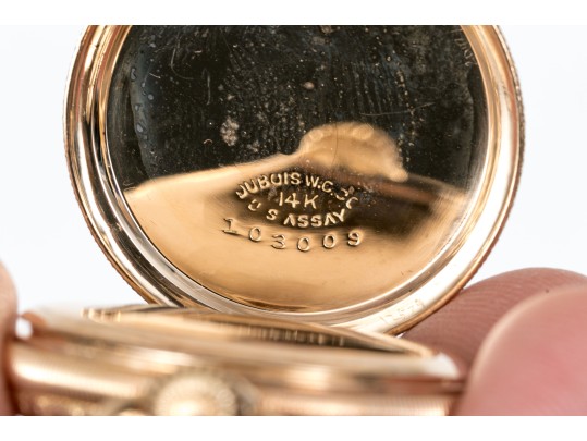 Waltham Pretty Antique 14k Yellow Gold Decorative Hunting Case Pendant Watch, Circa 1900