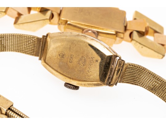 Two Vintage Mechanical Watches, 14K And 18K Gold