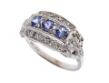 14K White Gold Iolite And Tanzanite Ring, Size 7