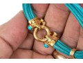 Lot Of Three Blue And Tan Jewelry Pieces, Including Two Cord Bracelets And A Beaded Necklace