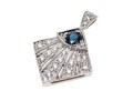 Radiating 14K White Gold Zirconia And Sapphire Pendant
