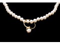 10K Freshwater Pearl Necklace And Ring, Size 5.75+